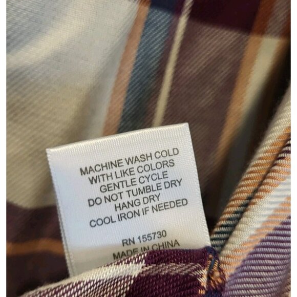 Jane & Delancey Purple Plaid Roll Tab Sleeve 1/4 Button Relaxed Fit Tunic Top 2X - Picture 9 of 9